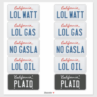 Adesivo Licença Plates California Set