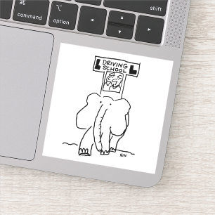 Adesivo Lições De Condução De Elefantes. Engraçado