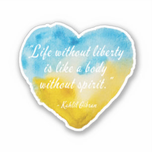 Adesivo Life Without Liberty Cote Ucrânia Heart Vinyl
