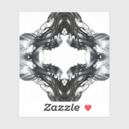 Adesivo Light and Darkness Abstract Black White Fluid Art