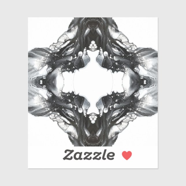 Adesivo Light and Darkness Abstract Black White Fluid Art (Folha)