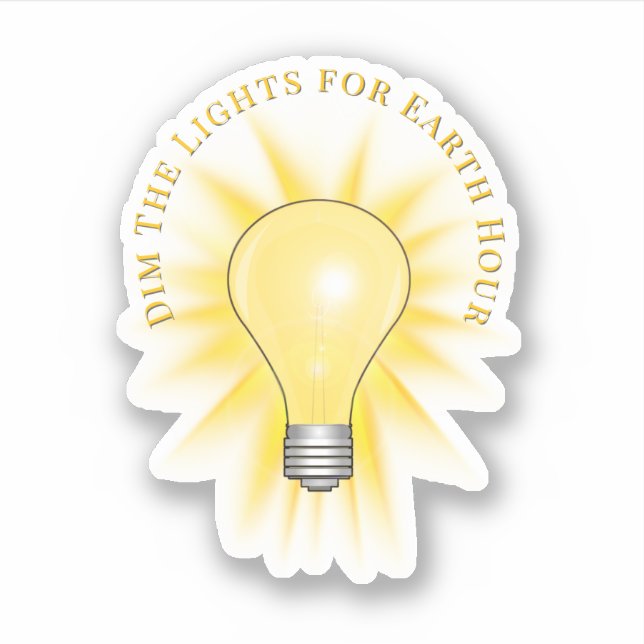 Adesivo Light Bulb Dim The Lights Earth Hour  (Frente)