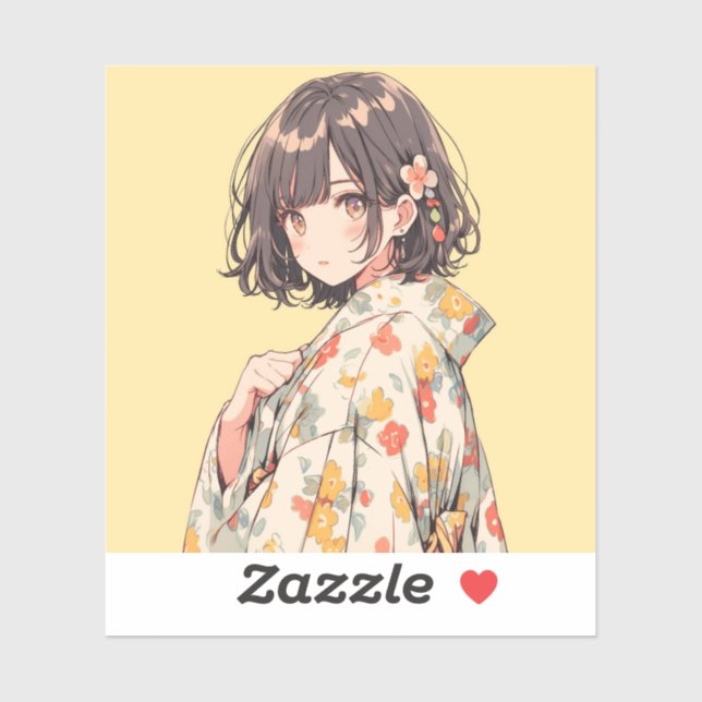 Adesivo Light yellow | 東京娘 GenerartiveAI シール (Folha)