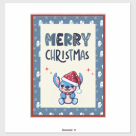 Adesivo Lil Blue Cutie Diz "Feliz Natal"