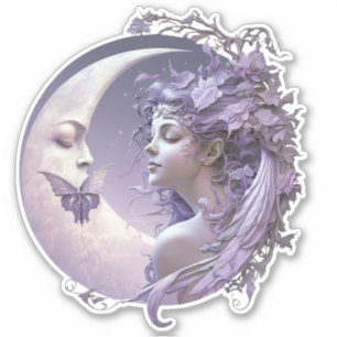 Adesivo Lilac Moon Fairy e Butterfly