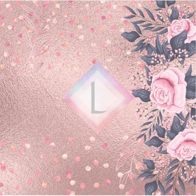 Adesivo Lilibet Monographic Rosegold Floral ajustado para  (Frente)