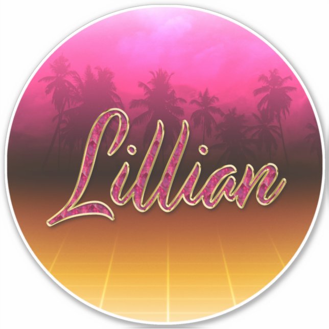 Adesivo Lillian Vorname Name golden pink Aufkleber Sticker (Frente)