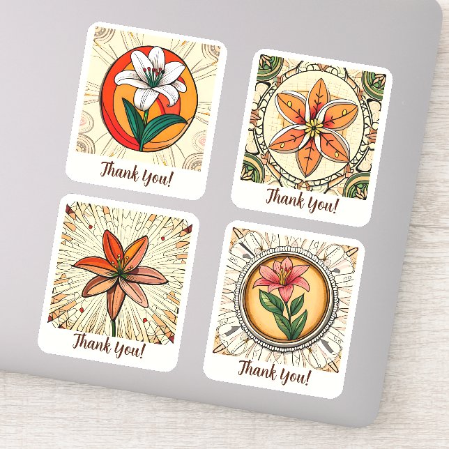 Adesivo Lilly Flowers Groovy Personalizado (Detalhe)