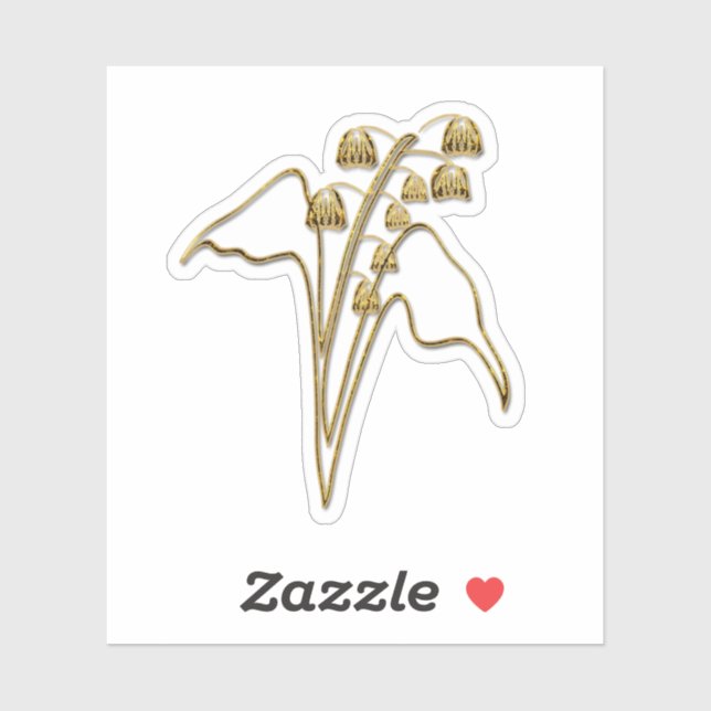 Adesivo Lily Dourada da Flor do Vale (Folha)