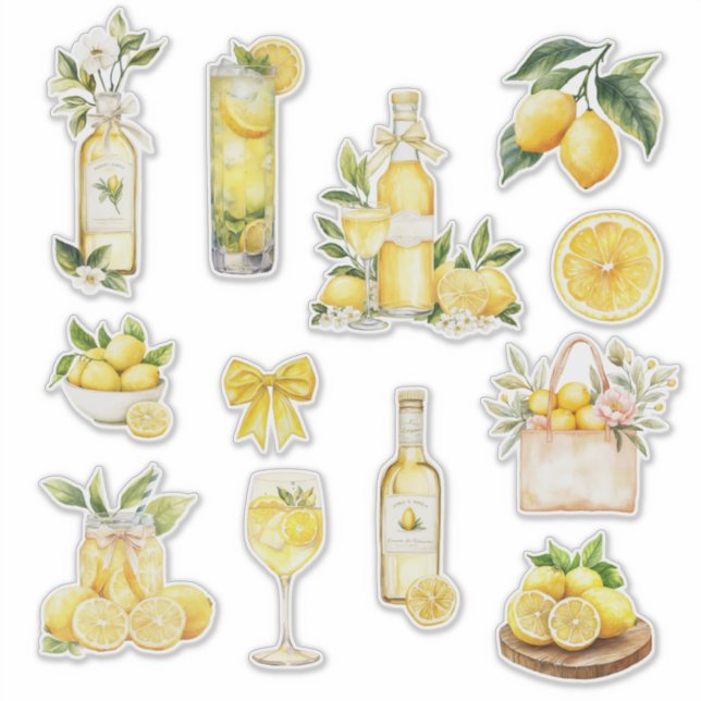 Adesivo Limões E Limoncello Aperto Principal Chuveiro De N (Frente)