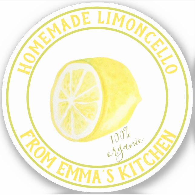 Adesivo Limoncello caseiro - 100% orgânico - à prova de ág (Frente)