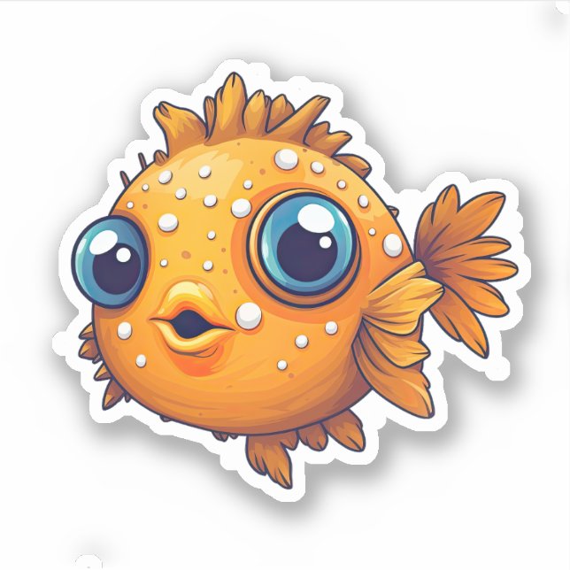 Adesivo Limpe o Ouro Pufferfish (Frente)