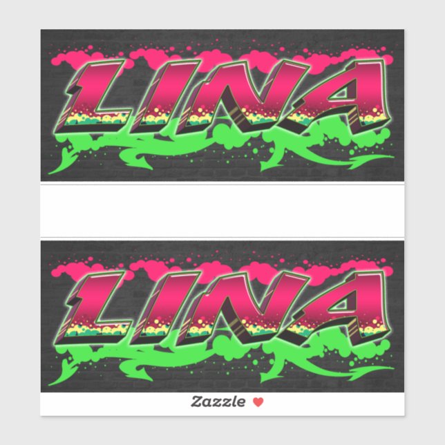 Adesivo Lina Vorname Name Graffiti Aufkleber Sticker (Folha)