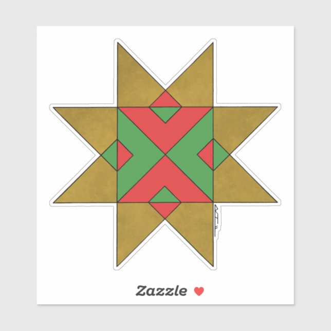 Adesivo Lincolnshire Auseklis Witch Mark Red and Green (Folha)