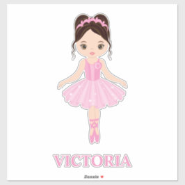 Adesivo Linda Ballerina Girl Custom-Cut Vinyl Sticker