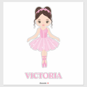Adesivo Linda Ballerina Girl Custom-Cut Vinyl Sticker