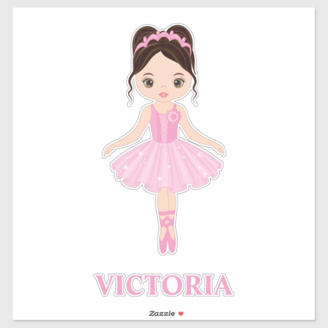 Adesivo Linda Ballerina Girl Custom-Cut Vinyl Sticker (Folha)