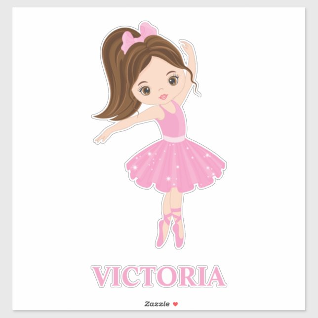 Adesivo Linda Ballerina Girl Custom-Cut Vinyl Sticker (Folha)