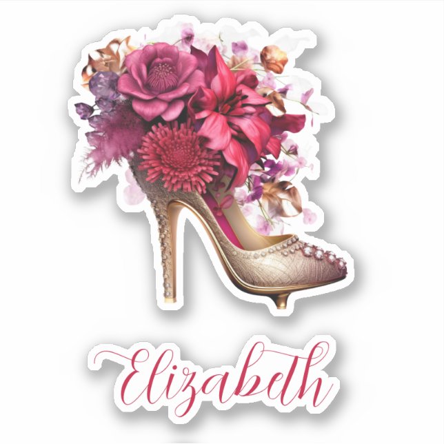 Adesivo Linda Floral High Heel (Frente)