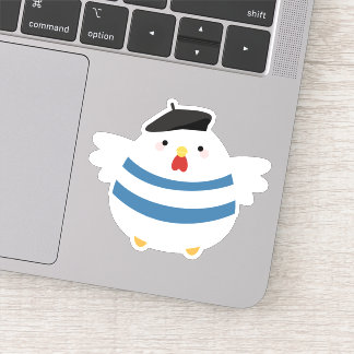 Adesivo Linda Hen Francesa com Beret