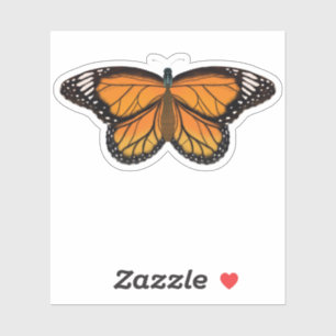 Adesivo Linda pintura de desenho de borboleta laranja