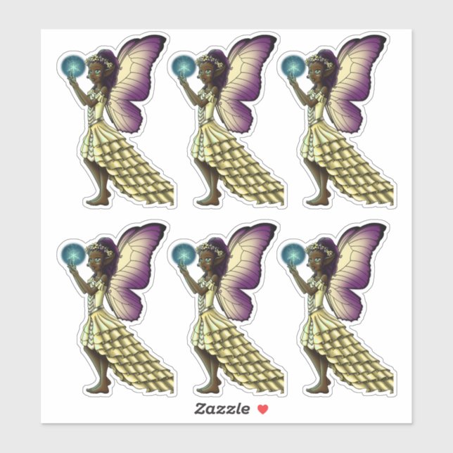 Adesivo Lindas Fadas Afro-Americanas (Folha)