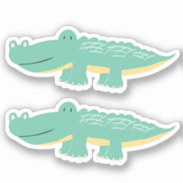 Adesivo Lindo Aligator Verde Crianças Menino Diversão Anim