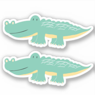 Adesivo Lindo Aligator Verde Crianças Menino Diversão Anim