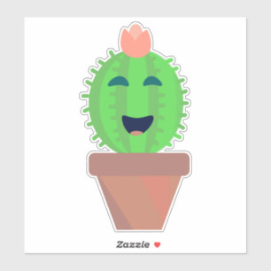 Adesivo Lindo Cacto Arte de Cactos de Desenho Animado Fofo