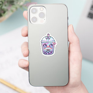 Adesivo Lindo Kawaii Triste Boba Leite Chá Chorando com H