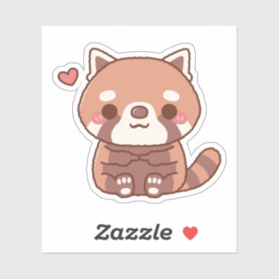 Adesivo Lindo Panda Vermelho Tímido