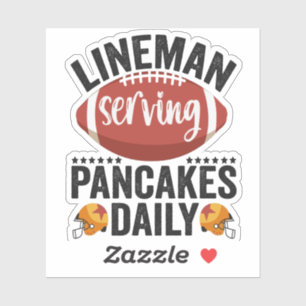 Adesivo Lineman Servindo Pancakes Daily Funny Football Gif
