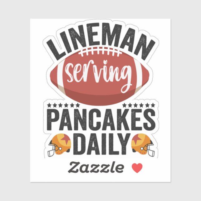 Adesivo Lineman Servindo Pancakes Daily Funny Football Gif (Folha)