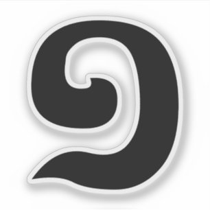 Adesivo Língua cambojana do Khmer do número 1/um/១ (Mu