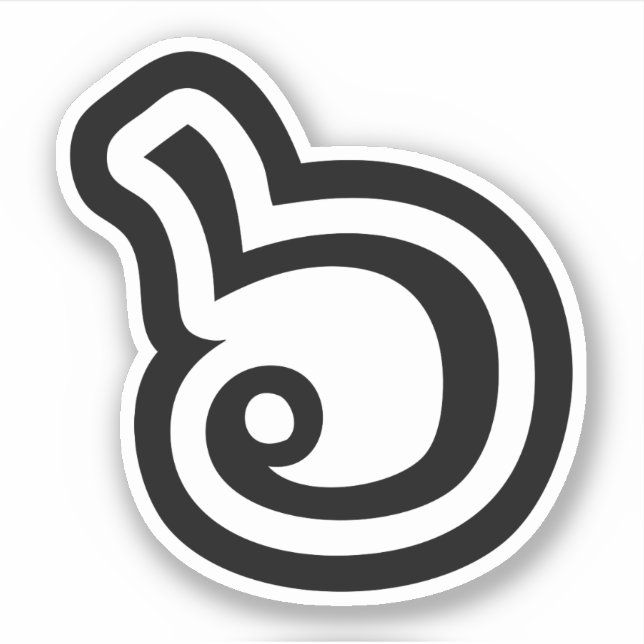 Adesivo Língua Tailandesa Número 6 / Seis / ๖ (Ho/Hok) (Frente)