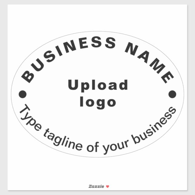 Adesivo Linha de Negócio em Vinil Branco Grande Oval (Folha)