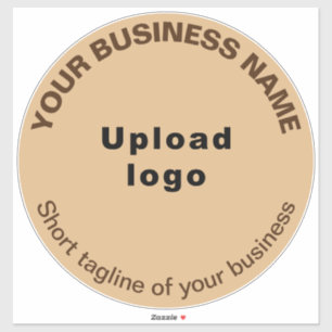 Adesivo Linha de negócio em vinil redondo castanho claro g