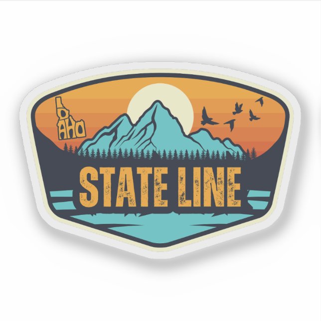 Adesivo Linha do Estado, Idaho (Frente)