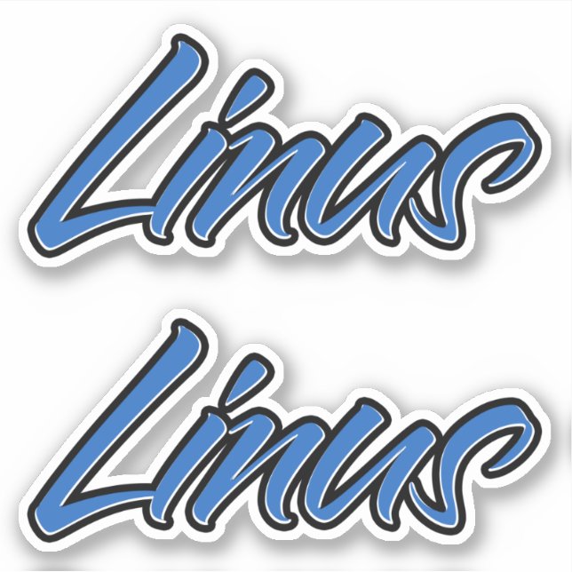 Adesivo Linus Name blue Aufkleber Sticker Stickerset (Frente)