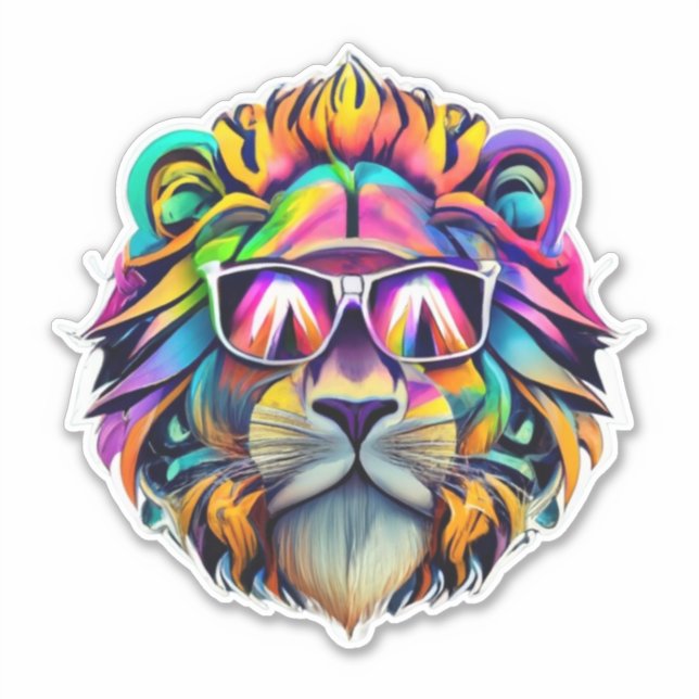 Adesivo Lion Stickers soltam a beleza selvagem (Frente)