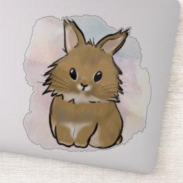 Adesivo Lionhead bunny watercolor 