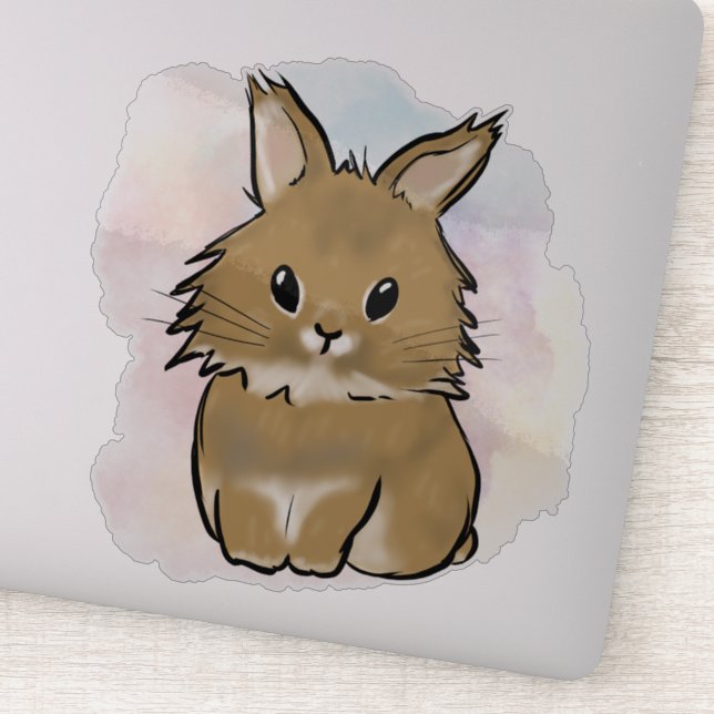 Adesivo Lionhead bunny watercolor  (Detalhe)