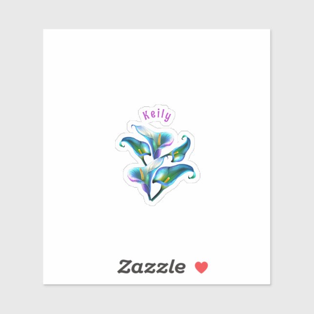 Adesivo Lírios Holográficos Holográficos Azuis Iridescente (Folha)