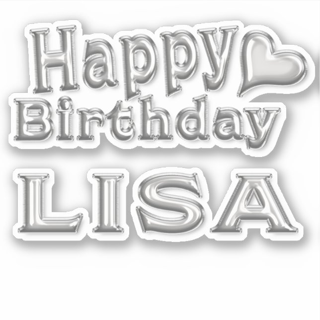 Adesivo Lisa Happy Birthday silver Aufkleber Sticker (Frente)