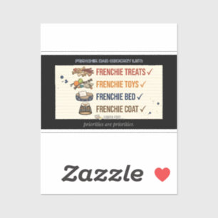 Adesivo Lista de Compras Divertida para Mãe de Frenchie - 