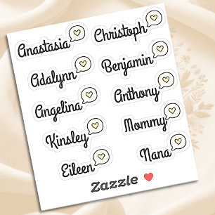 Adesivo Lista de Convidados 10 Nomes Diversão Bolha de Fal