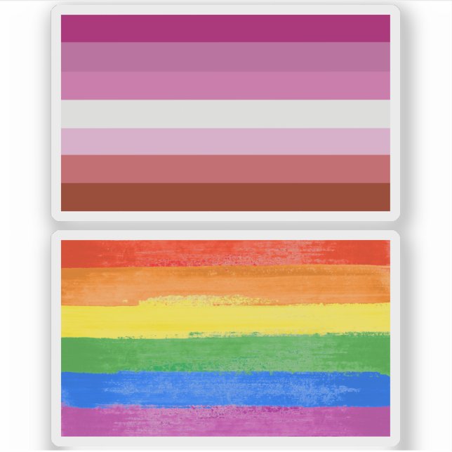 Adesivo Listras da Bandeira do Orgulho Lésbico (Frente)