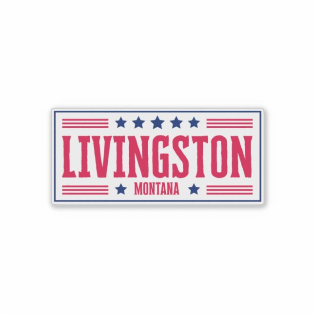Adesivo Listras e Estrelas do LIVINGSTONE MONTANA (Frente)