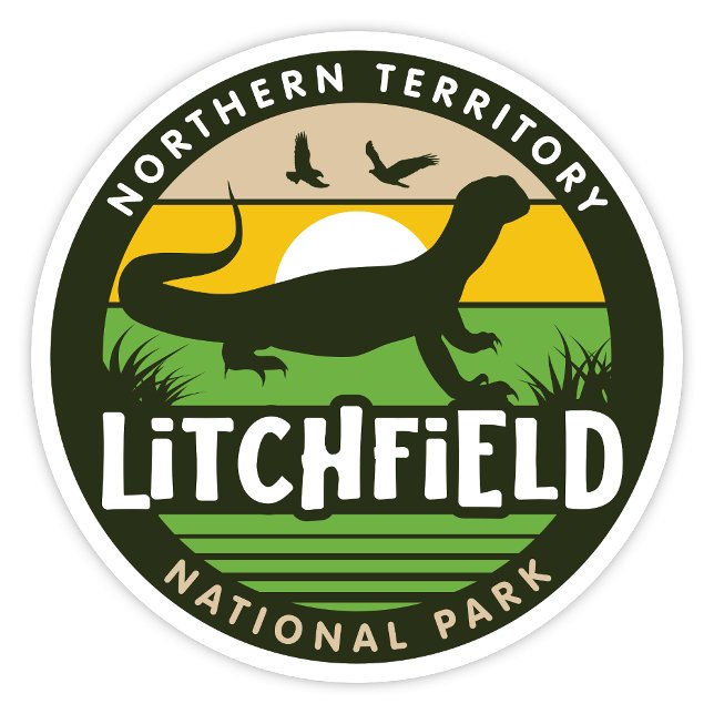 Adesivo Litchfield, Norte Território da Austrália Sticker (Litchfield National Park, Northern Territory Australia Retro Round Sticker)