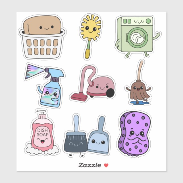 Adesivo 🧼 Little Helpers: Housecleaning Sticker Set (Folha)